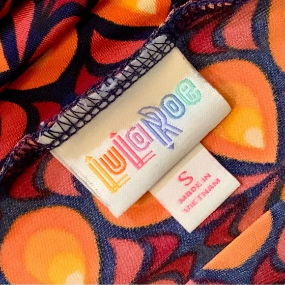 LuLaRoe Simply Comfortable Skirt with Vibrant Orange and Black Pattern - Picture 3 of 5